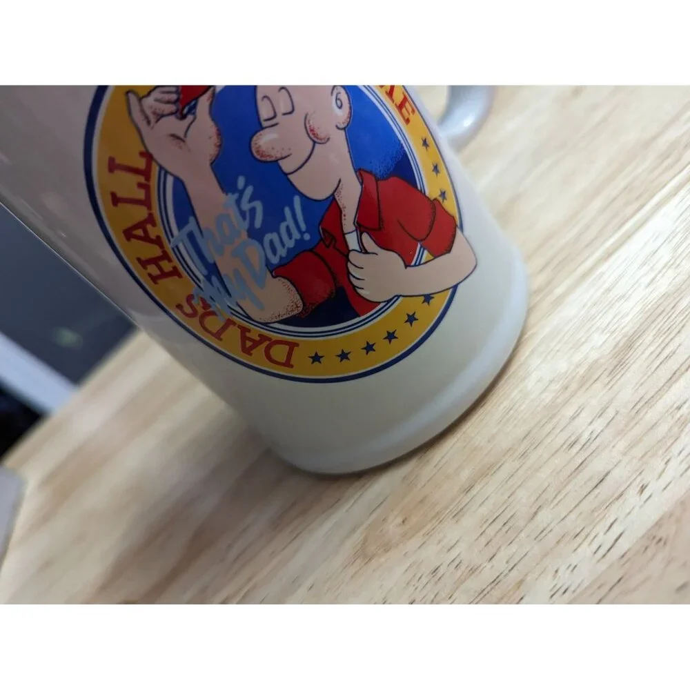 1989 Japan Dakin Dads Hall of Fame double logo tall heavy mug 4 1/2‎ in Gift